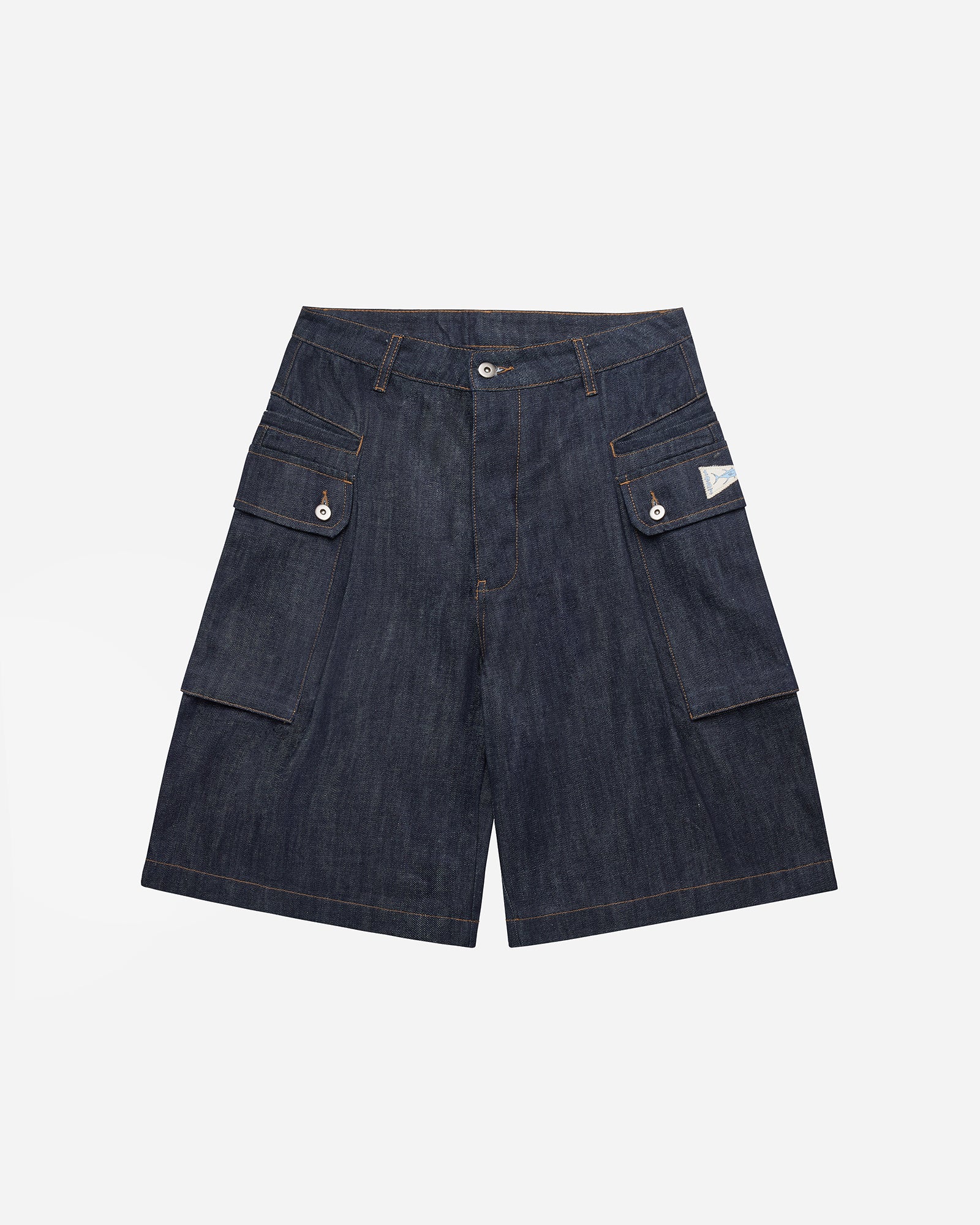 Indigo Denim Monkey Cargo Shorts