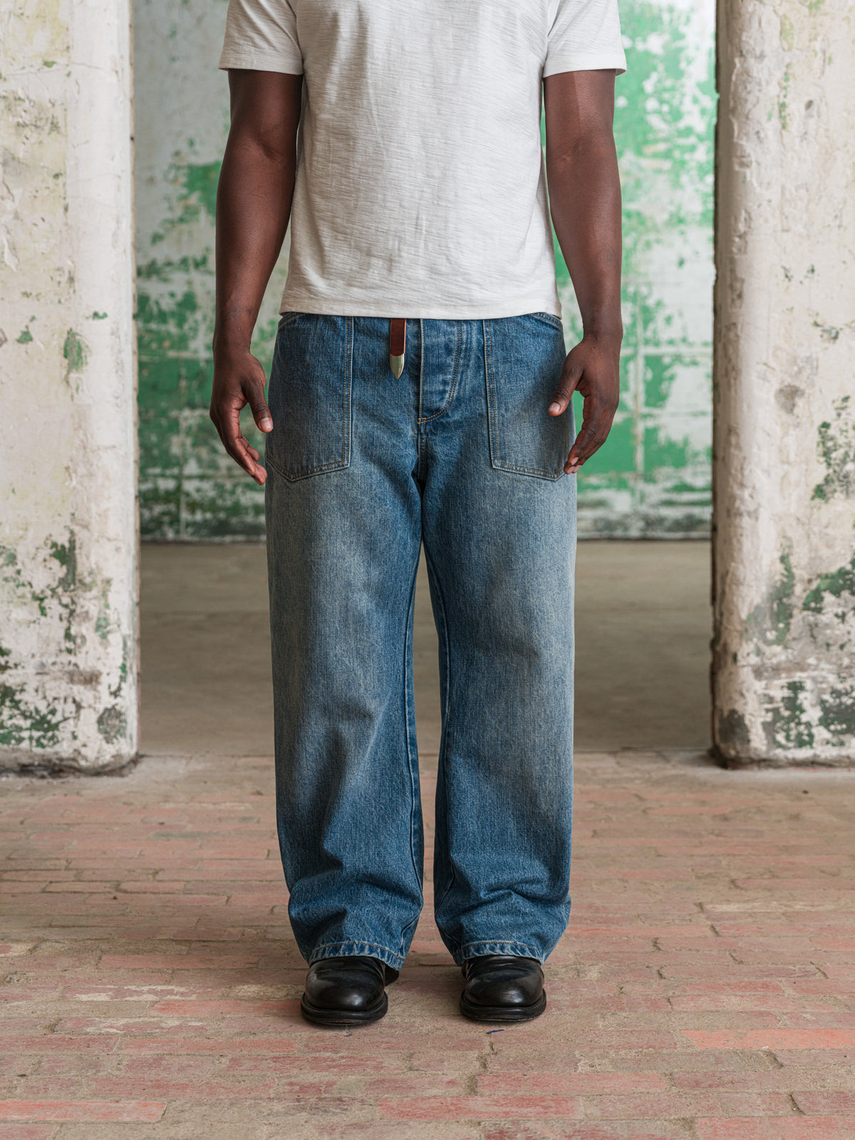 Washed Dungaree Denim Jeans
