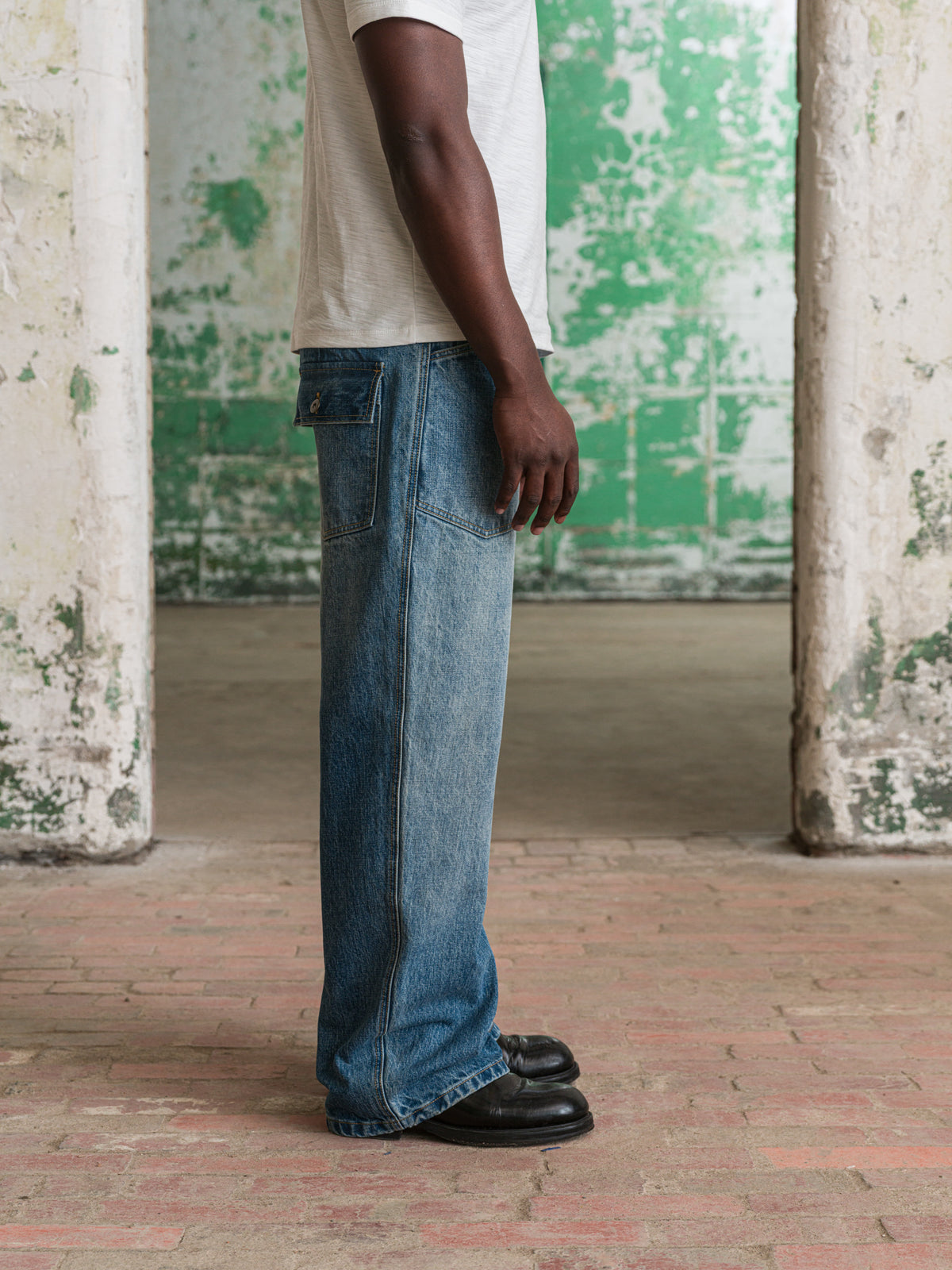 Washed Dungaree Denim Jeans