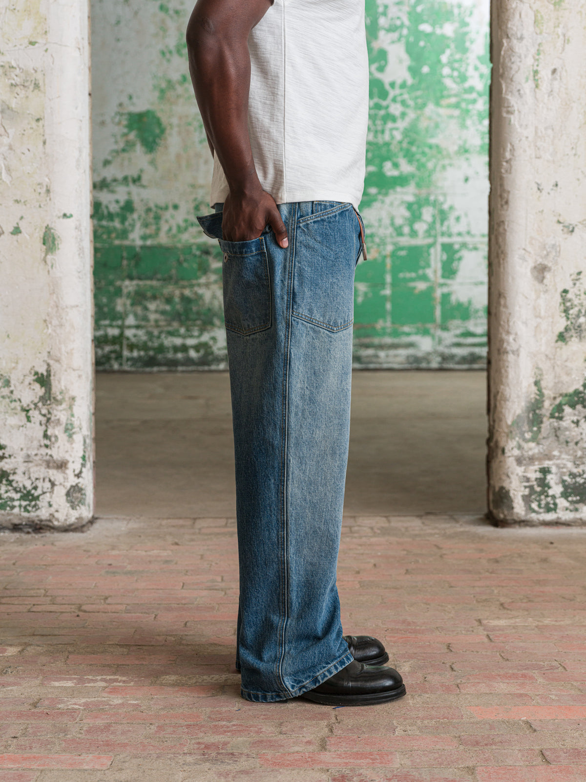 Washed Dungaree Denim Jeans