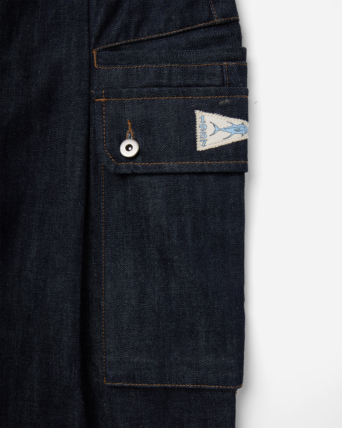 Indigo Denim Monkey Cargo Shorts