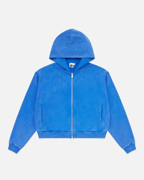 Acid Washed Zip-Up - Blue