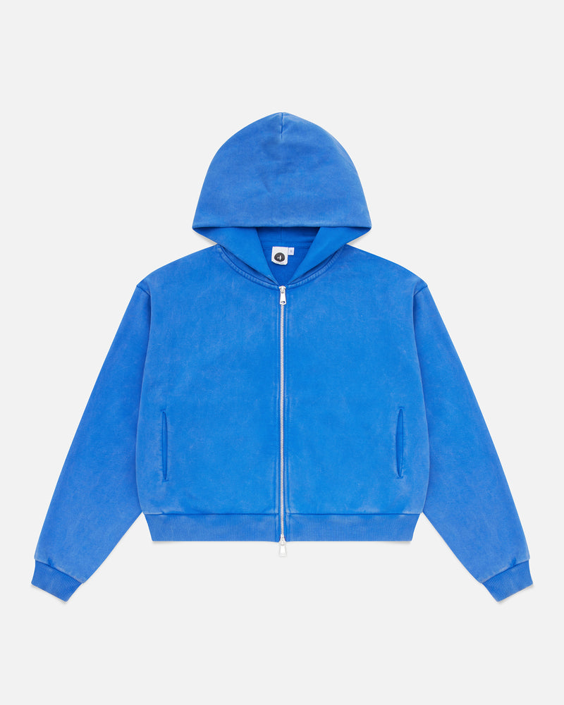 Acid Washed Zip-Up - Blue
