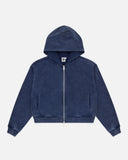 Acid Washed Zip-Up - Navy