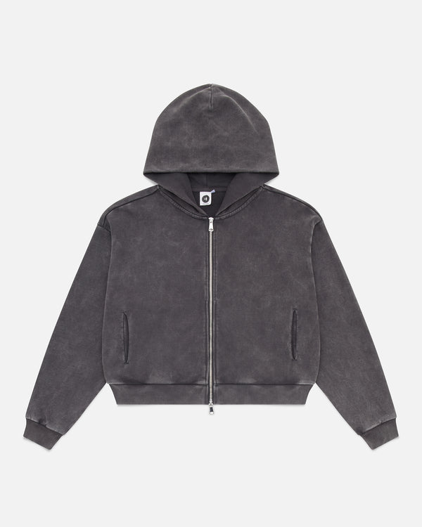 Acid Washed Zip-Up - Stone