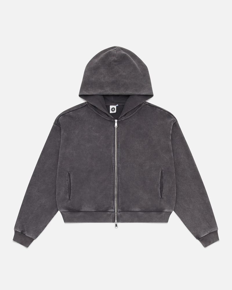 Acid Washed Zip-Up - Stone