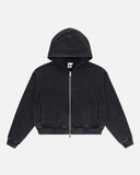 Acid Washed Zip-Up - Black